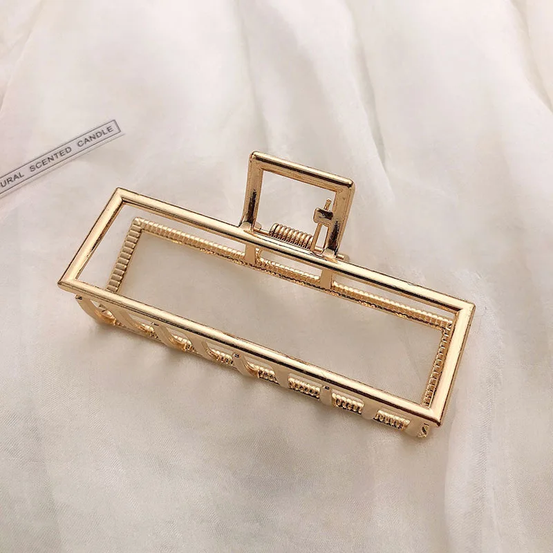 Neue Elegante Gold- und Silber-Haarspangen mit Geometrischem Hohlmuster, Metall-Haarklammer, Haarband, Krabben-Haarclips, Modische Haaraccessoires für Damen – Detail 19