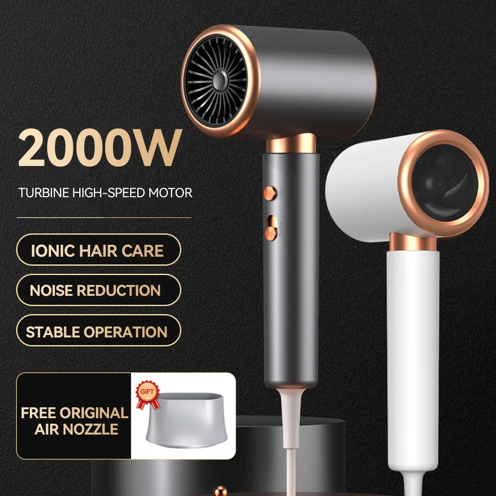 Ionic Hair Dryer High Speed Motor Blow Drier 1400W/2000W Hairdryer Negative Ion Hair Care Styler Professional Blow Dryer