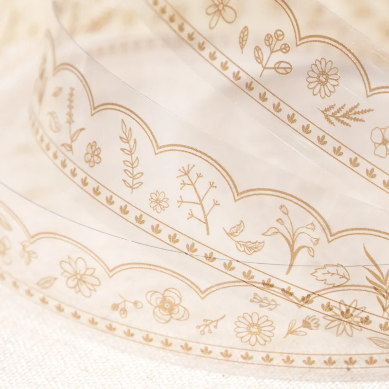 JIANQI 15mm*2m Lace flower band PET Tapes DIY Scrapbooking Decor Photo Album Collage Junk Journal Materials Aesthetics Stickers view 3