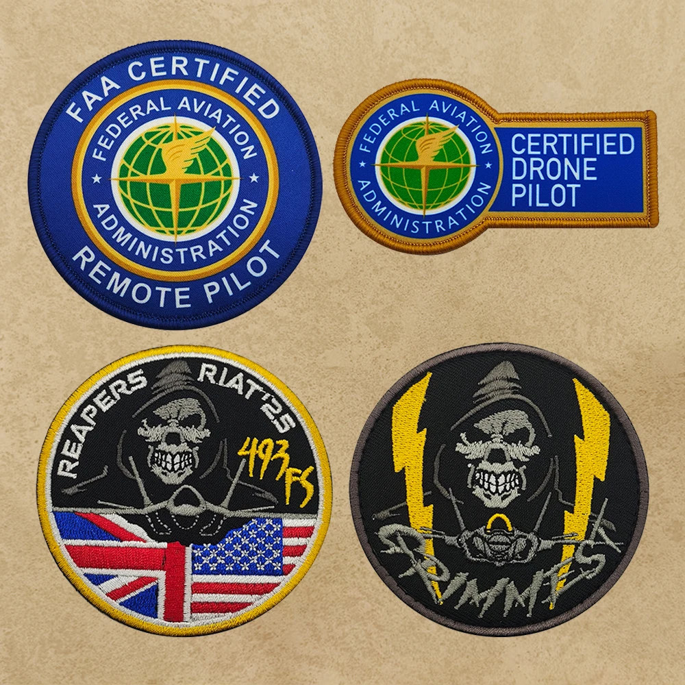 FAA شهادة الطيار عن بعد المطرزة بقع الإدارة التكتيكية النسيج بقع لسترة الكتف DIY بها بنفسك خياطة على #1