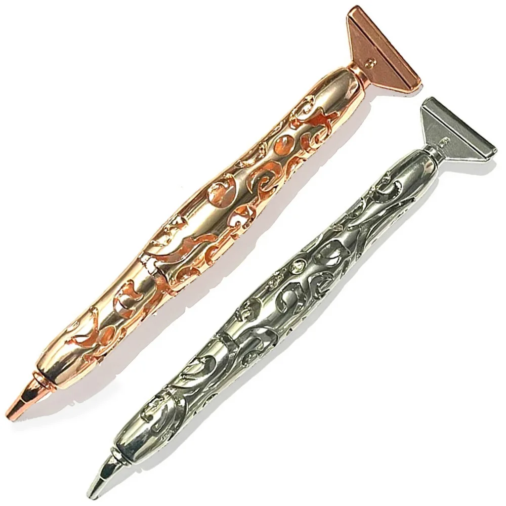 Diamond Painting Accessories Pen, Point Drill Tools with Putty Wax, 5d DIY Kit Multifunctional Aluminum Alloy Hollow Pens Head