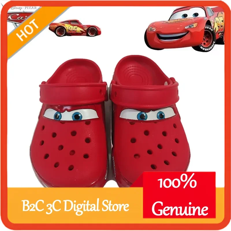 

Disney LED Lighted Car Kids Shoes Lightning McQueen Waterproof Animation Children Beach Sandals with Hole Bottom for Kids Gifts