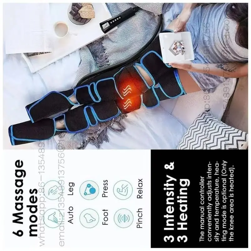 Electric Leg Muscle Relaxer 6 modes Air Compression Recovery Boot lymph Release Relieve Foot Fatigue Heating Leg Massager