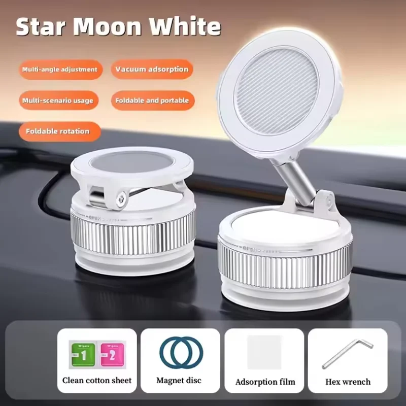Portable Vacuum Suction Cup Car Magnetic Mount with Folding Rotating Feature Works With All Phone