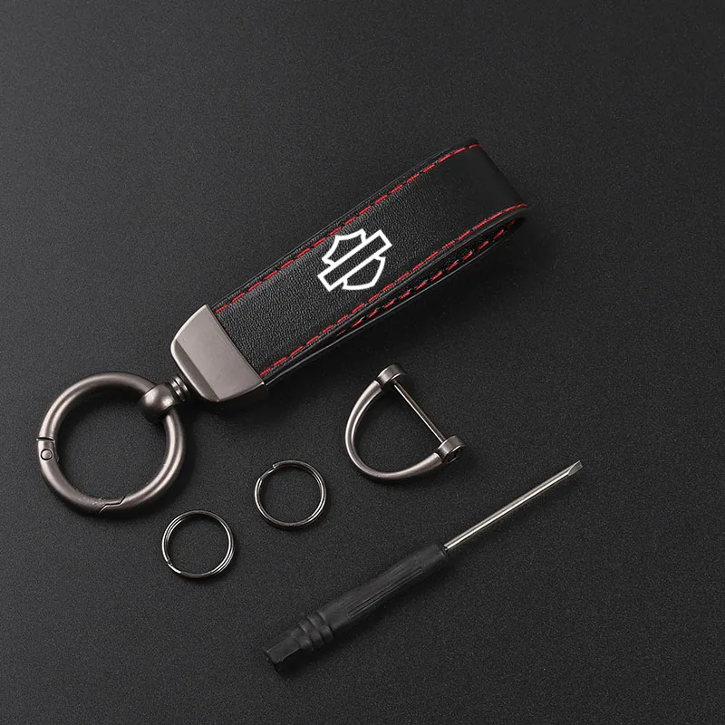 Motorcycle Carbon Fiber Leather Keychain Horseshoe Buckle Jewelry Buckle For Harley Pan America ADV 1250 PA1250 PANAMERICA