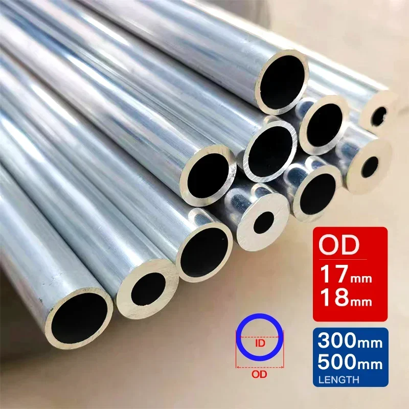 

2pcs aluminum pipe outer diameter 17 18mm length300 500mm Hollow straight round aluminuim tube piping 6063 Thick walled Big