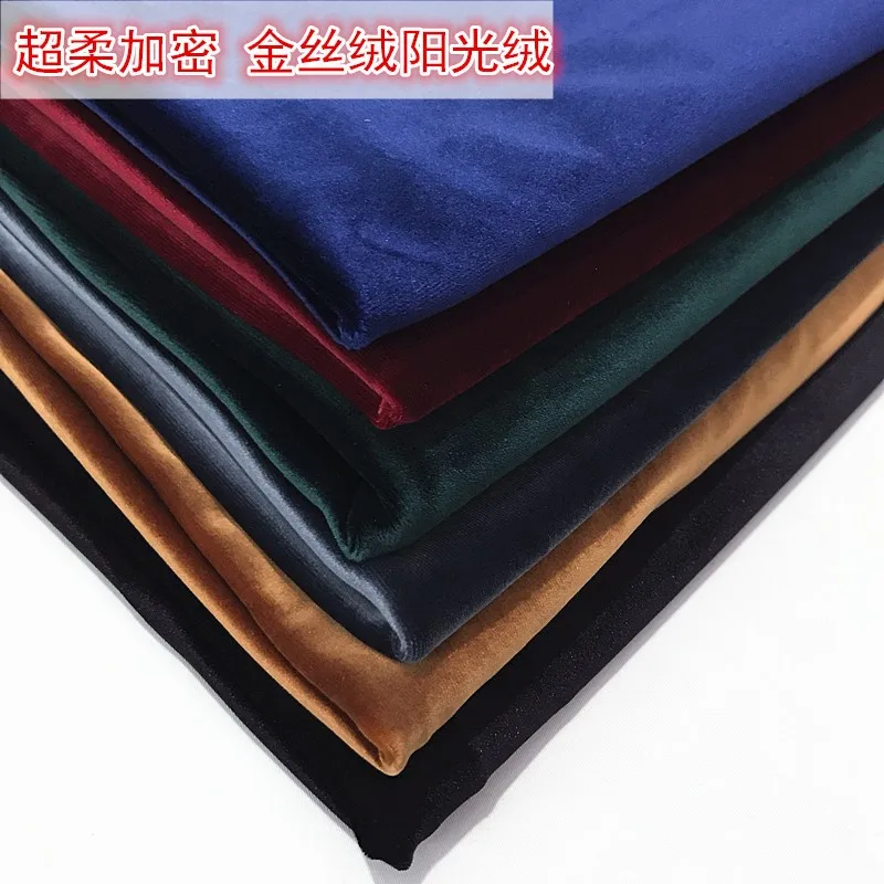 

Velvet canary cloth four-sided elastic culottes cheongsam sports casual clothing fabric