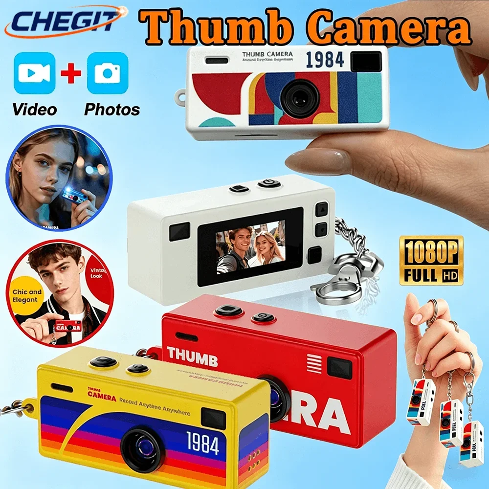 2026 New Digital Camera 0.96 Inch Keychain Camera Retro Support Memory Card 1080P Very Small Camcorder Video Recorder with Flas
