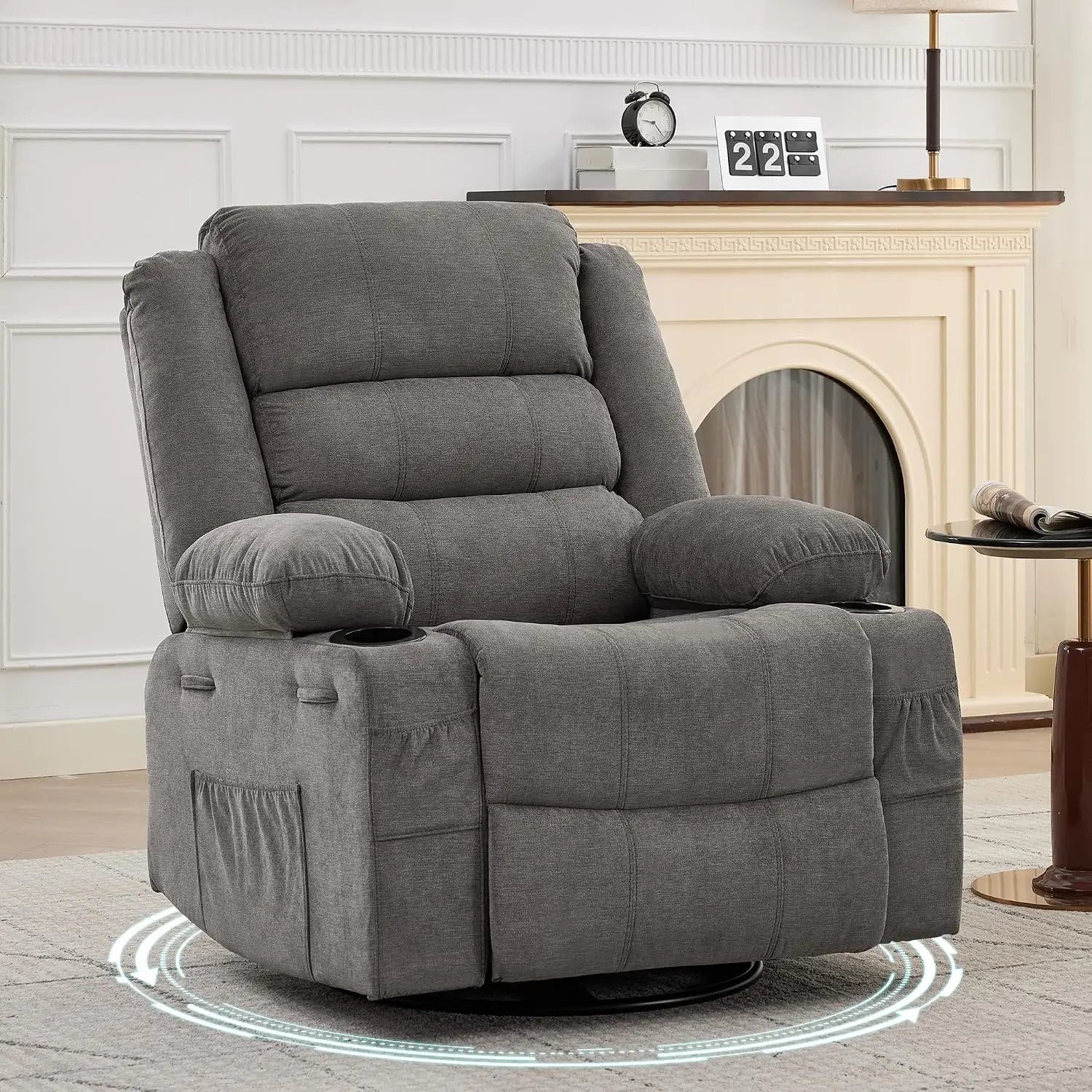 Rocking Recliner Chair for Adults Wide 360° Swivel Rocker Recliner, Customized
