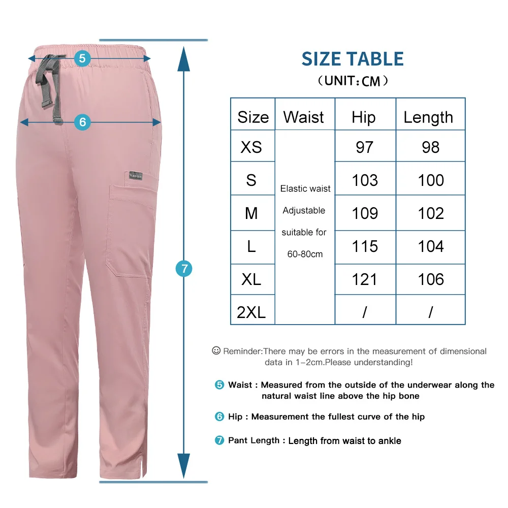 Solid Color Scrubs Pants Lab Surgical Pants Unisex Doctor and Nurse Uniform Work Pants Nurse Accessories Medical Doctor Pants