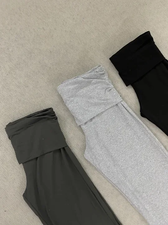 Hochelastische Hose mit Umschlagbund und ausgestelltem Bein, Kontrastfarbener Bund, Schlanke Bootcut-Hose für Teenager, Damen, Yoga, Tanz, Wochenend-Styling-Outfit – Detail 11