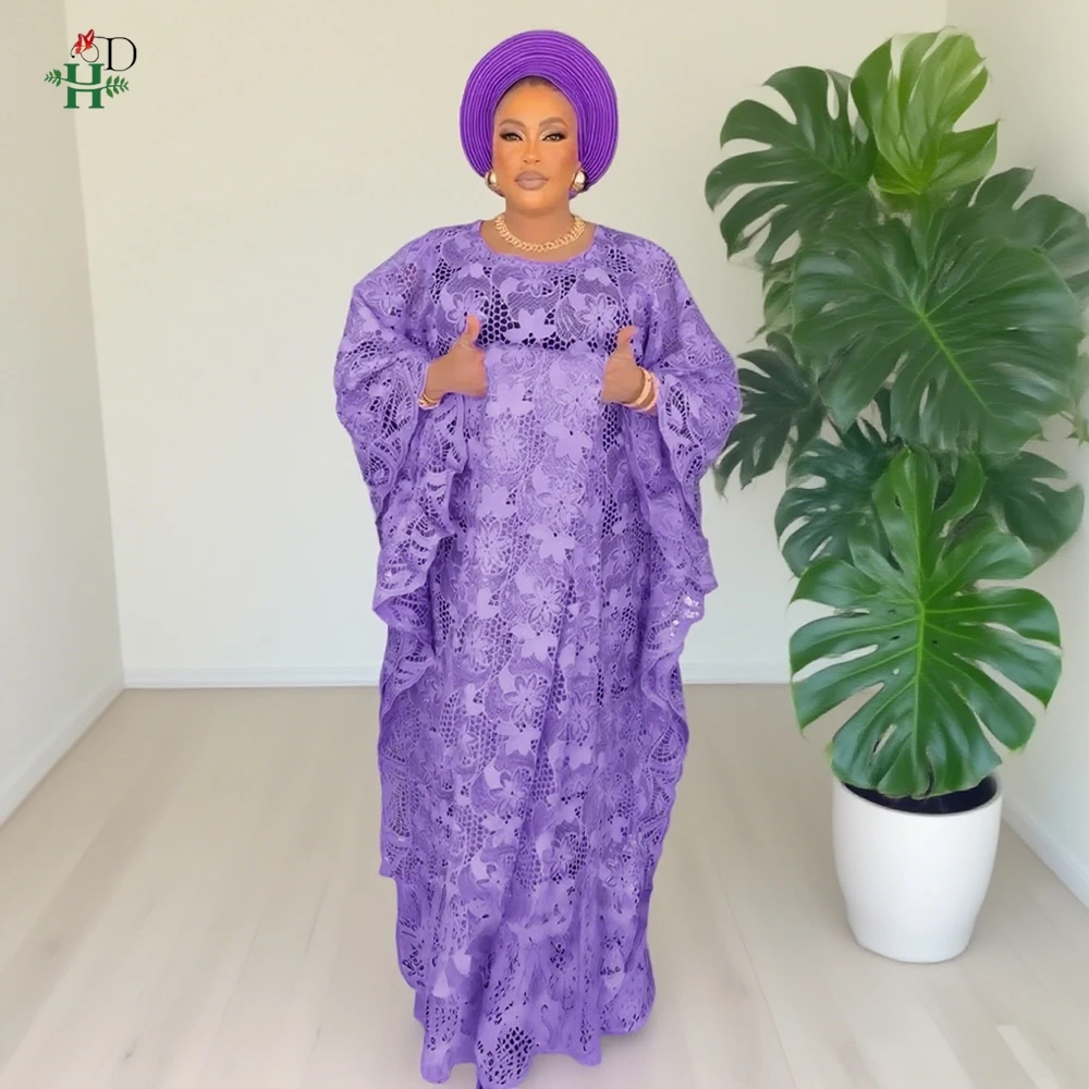 Elegant African Dress For Women Muslim Fashion Boubou Abaya Robe Dashiki Ankara 2PCS Lace Outfits Evening Gown Kaftan Maxi Dress