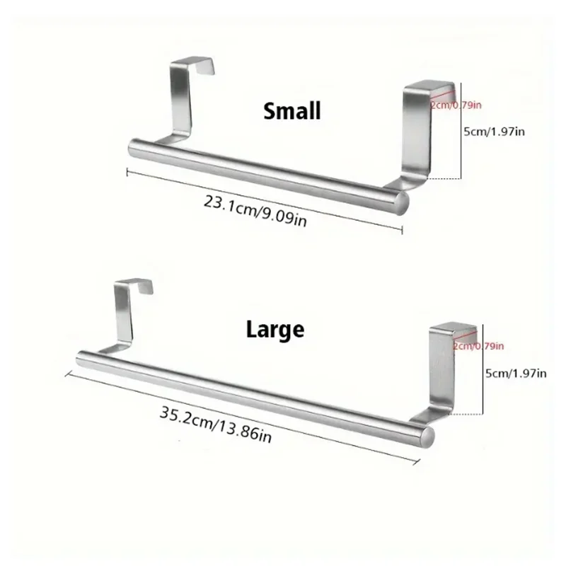 No Drill Kitchen Storage Set, Over Cabinet Door Towel Bar & Paper Towel Holder, Hanging Tissue Rack for Kitchen Bathroom Cabinet