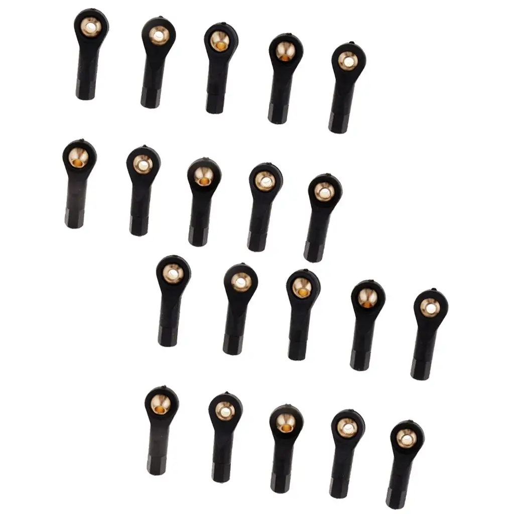 Ball Link End Push Rod M2 Size for RC Model Cars Monster Truck Aircraft Black Plastic Parts