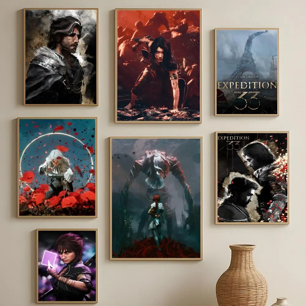 Game Clair Obscur Expedition 33 Poster HD Self-Adhesive Waterproof Wall Art Easy to Apply Multi-Scene Decor