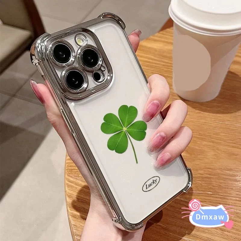 ل Vivo X200S X200U X200 Pro Mini X100 X100S Pro X90 X80 Pro X70 جراب هاتف بسيط حسن الحظ أربع أوراق البرسيم ابتسامة غطاء ناعم #2