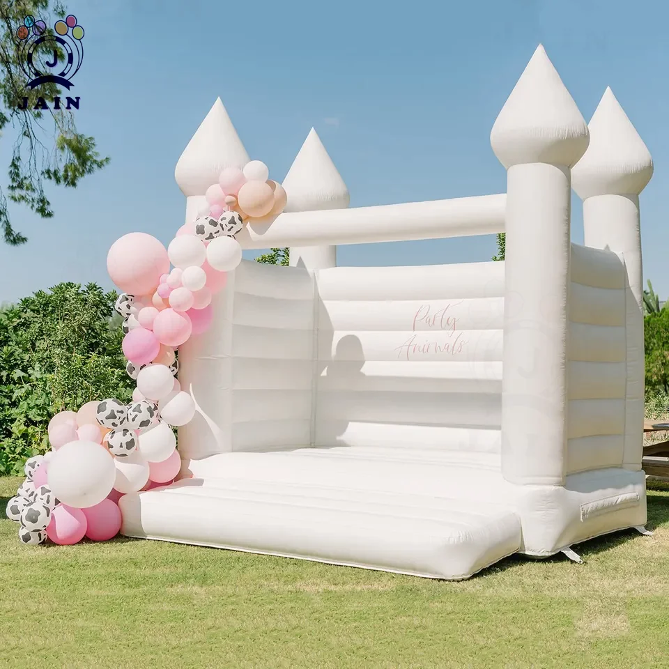 JAIN-Bouncy House for Kids and Adults, Indoor and Outdoor Party Castle with Blower, 100% PVC Pastel Walled For Birthday Events