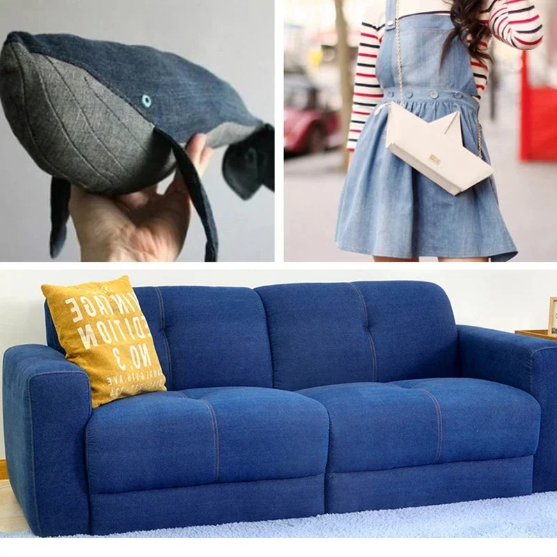 Tela vaquera de alta calidad, tela de algodón y poliéster para hacer sombreros, bolsa, camisa, falda, pantalones, tela textil para el hogar, materiales hechos a mano