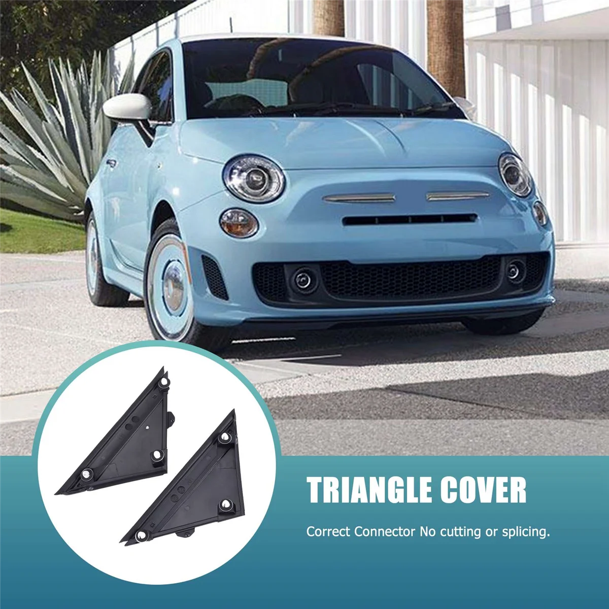 Car Left & Right Door Mirror Flag Cover Molding Triangle Cover for FIAT 500 2012-2019 1SH17KX7AA 1SH16KX7AA