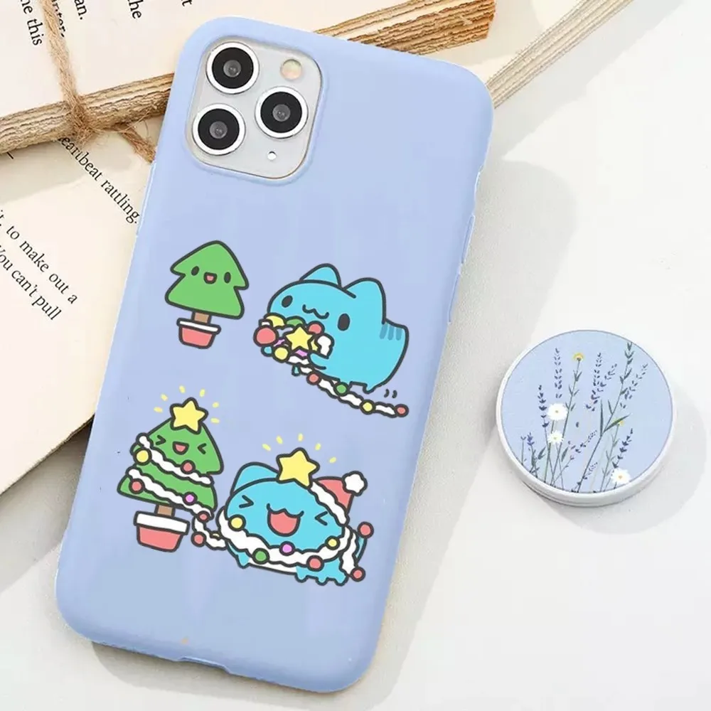 Cute Bugcat Capoo Cartoon Phone Case For IPhone 14 11 12 13 Mini Pro Xs Max 8 7 6 6S Plus X XR Solid Candy Color Case