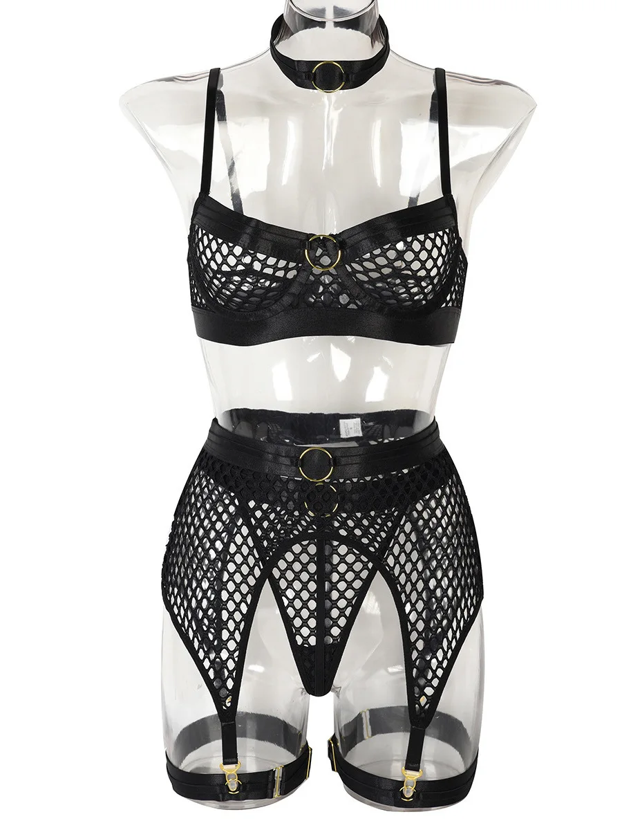 Splice Großer Mesh-Stahlring-Halshaken, klassische Perspektive, schmale Passform, leicht dehnbar, polychrome Bodys, England-Stil, Mode, 5C1