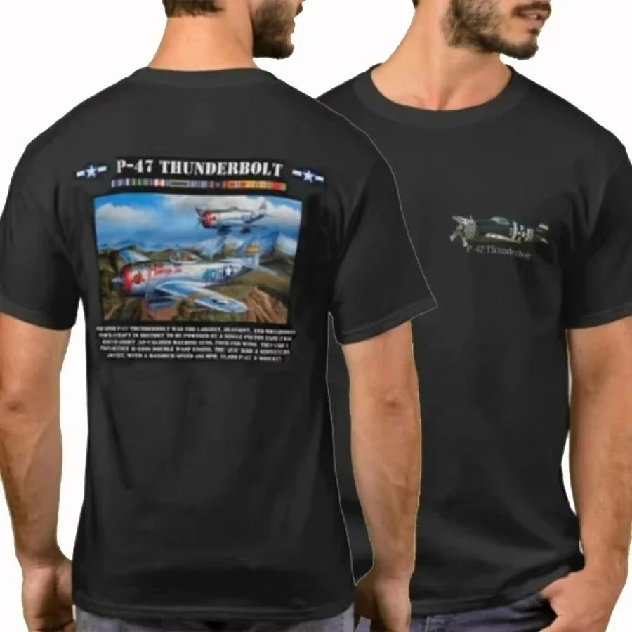 US Air Force Republic P-47 Thunderbolt Fighter Aircraft T-Shirt 100% Cotton O-Neck Short Sleeve Casual Mens T-shirt Size S-3XL