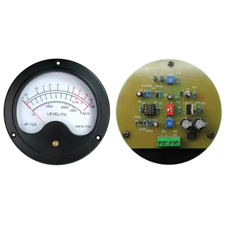 Premium Large-Size Aluminum VU Meter Dual-Color LED Backlight (Blue/Warm) for Amplifier Audio with Driver Board