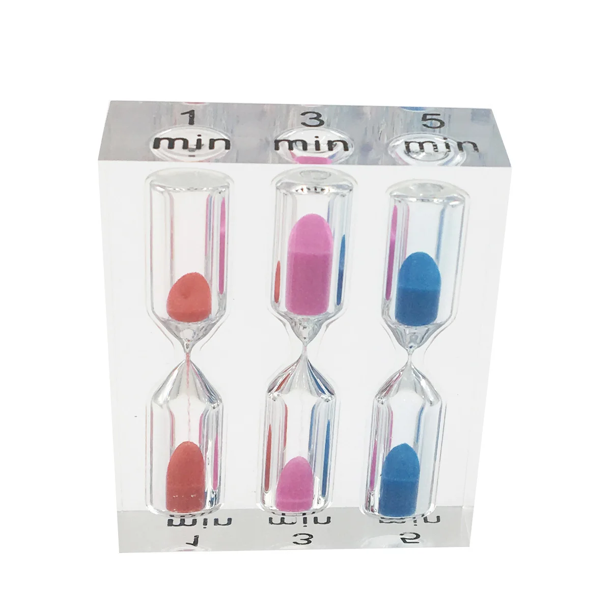 

3 Pcs Crystal Hourglass Sand Clock Timer 1min Red 3min Pink 5min Blue Kids Shower Adjustable Focus Game Kitchen Tea