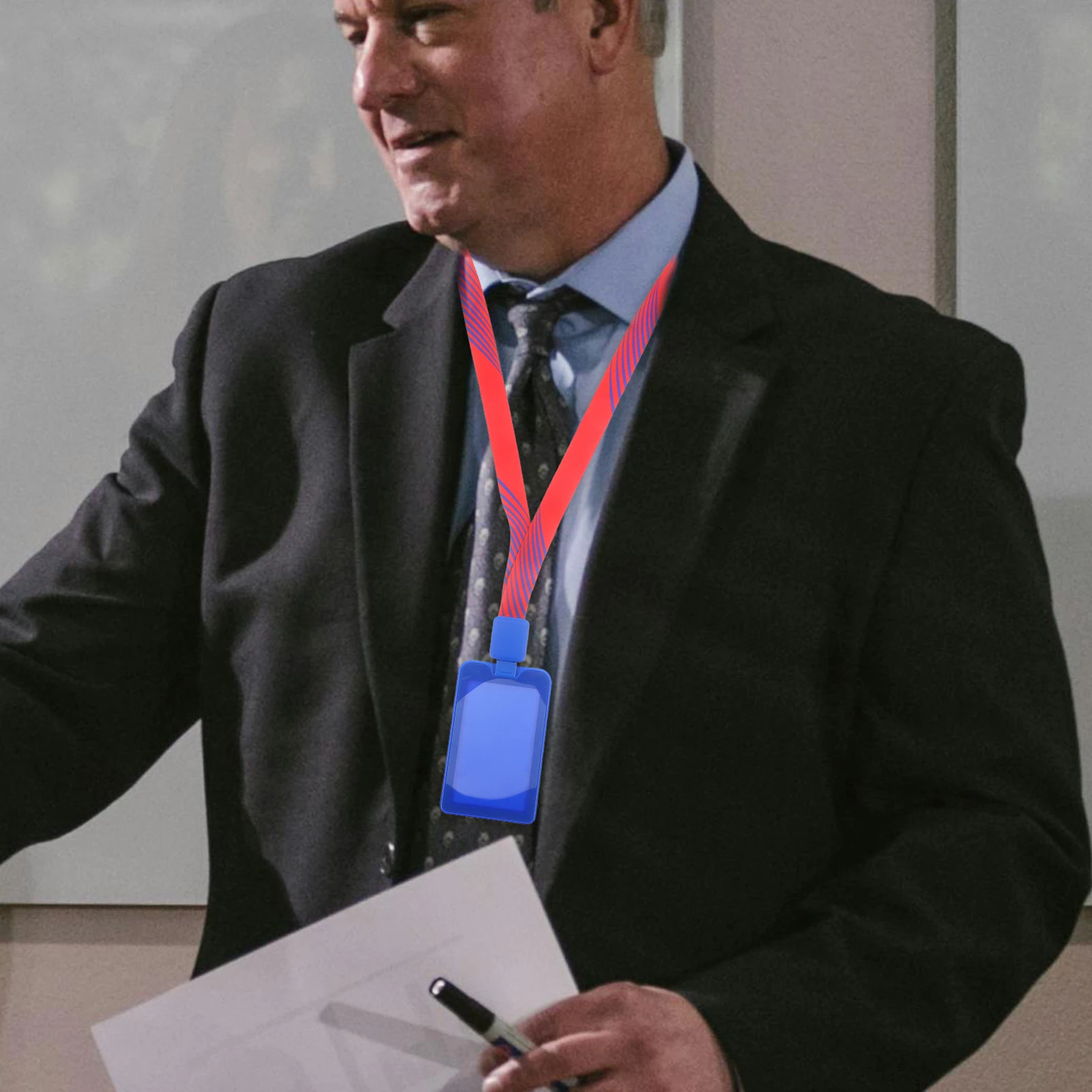 

Clear Holder Lanyard Protector Card Sleeves Id Badges Tether Blue Plastic Work Cover Reusable Transparent Name For Lanyards