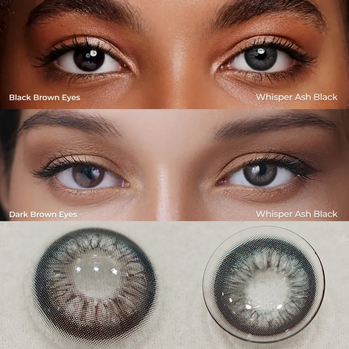 Visuashow schwarze Kontaktlinsen, Kosmetik, farbige Kontaktlinsen, 2 Stück, für den jährlichen Gebrauch, kleine Pupillen-Farbkontaktlinsen für Cosplay-Make-up, schwarze kontaktlinsen – Detail 13