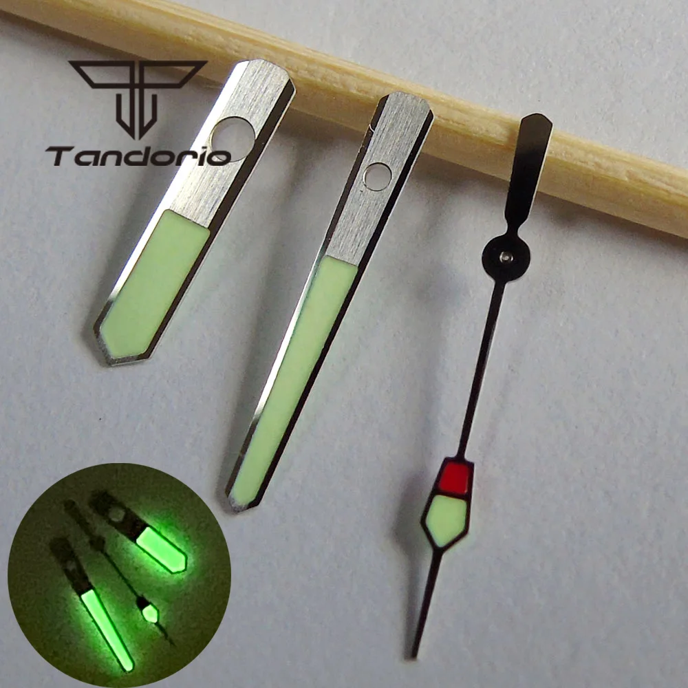 Silver Brushed Watch Hands Needles C3 Green Luminous Fit NH35A NH36A ETA2824 2836 PT5000 Automatic Movement Watch Accessories