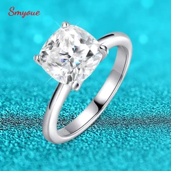 Smyoue 1CT 2CT 3CT 3.5CT 5CT Cushion Cut Moissanite Rings for Women Pass Diamond Test 925 Sterling Silver Wedding Band Wholesale
