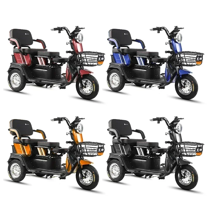 Electric Tricycle 1000W72V22AH Small Mini Three-wheel Parent-child  Electric Scooter Adult Household Leisure Scooter For Elderly