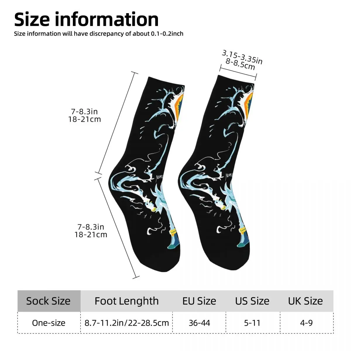 High elasticity polyester fiber 3D printing cosy Unisex Cycling Hedgehog Silver 7 Interesting Four Seasons Socks