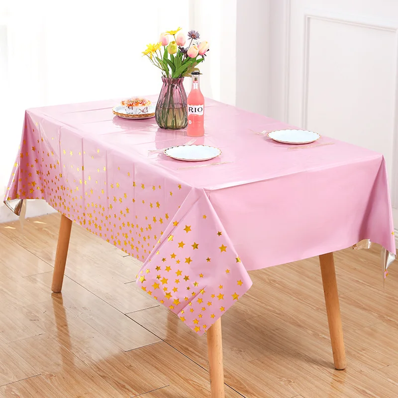 1pc Stamping Aluminum Film Tablecloth Party Scene Decoration Dots Waterproof Anti Fouling Tablecloth Birthday Decor Supply