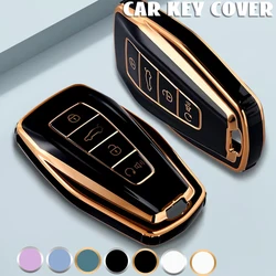 Soft TPU Car Key Case Fob Protector for Geely Coolray X6 X7 EX7 2024 Geometry C Emgrand UV GT GC9 Starray Accessories Keychain