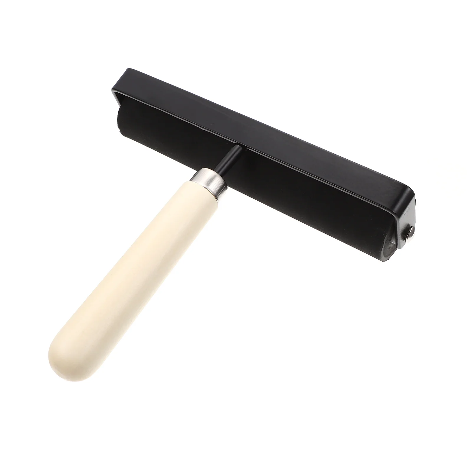 أداة طباعة أسطوانة الرسم الماسي مع مادة مطاطية من سبائك الألومنيوم الخشبية، مقبض أنسني سهل الاستخدام لفرك الحبر #6