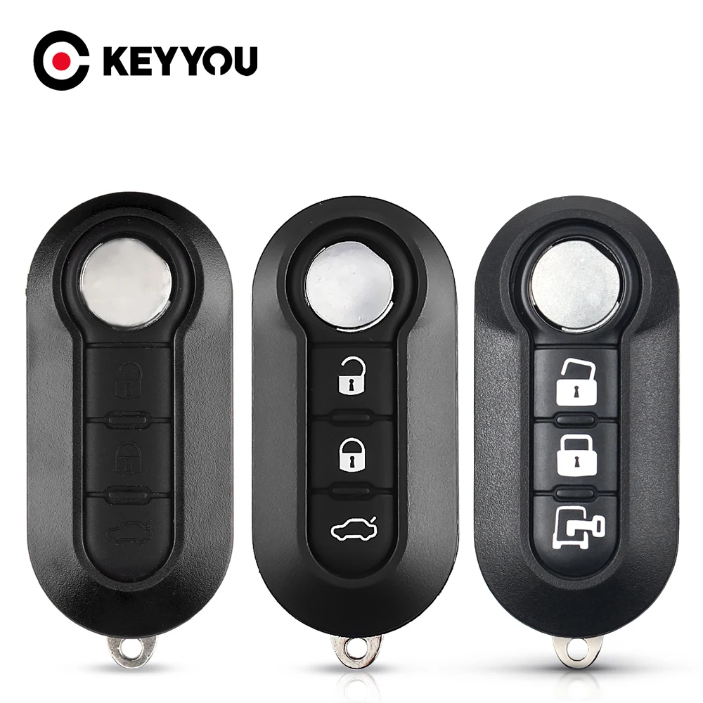 KEYYOU 3BTN Car Remote Key Shell Case For Fiat 500 Panda Punto Bravo Stilo Ducato Citroen Jumper Peugeot Boxer SIP22 Flip Key