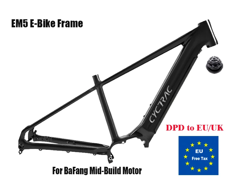 

E-Bike Alloy Frame Aluminum EM5 MTB Frameset Mid Motor Drive Boost 148mm Inner Battery XC, 29er 27.5 er DPD to EU UK