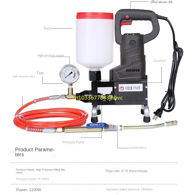 High pressure grouting machine waterproof plugging agent concrete roof wall high power polyurethane grouting accessories