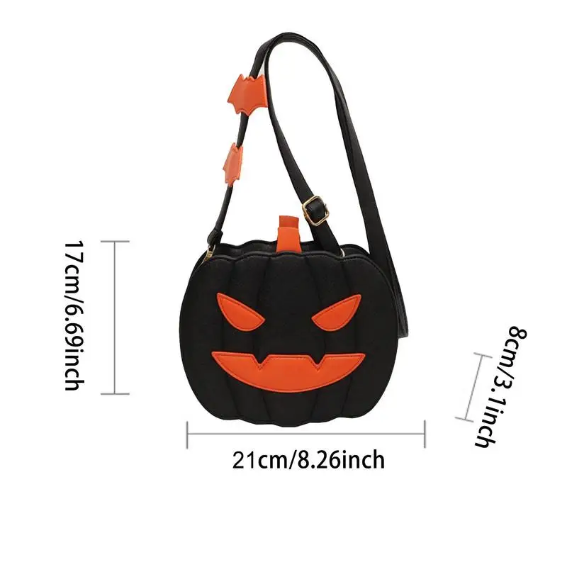 Pumpkin Bag Large Capacity Pumpkin Crossbody Bag PU Leather Halloween Pumpkin Purse Large Capacity Pumpkin Shaped Purse