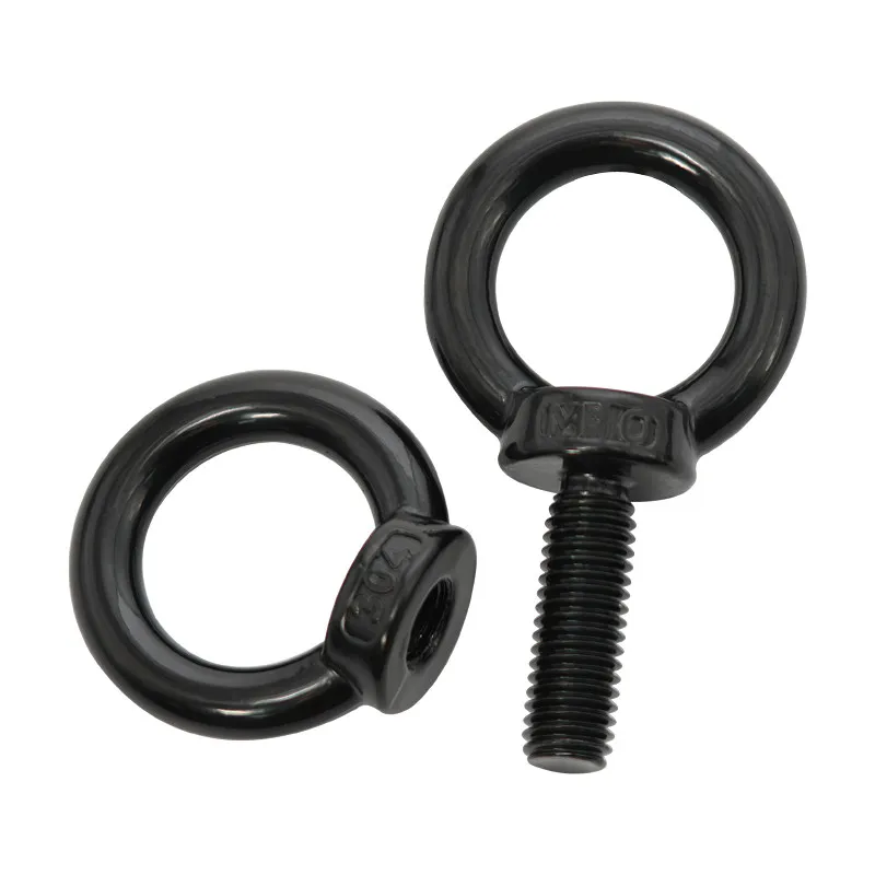 M3M4 M5 M6 M8 M10 M12 M14 M16 M18 M20 Black 304 Stianless Steel Marine Lifting Eye Screws/Nut Ring Eyebolt Ring Hooking Nut Bolt image 3