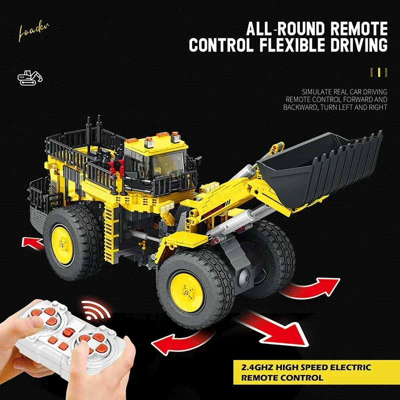

1876PCS Loader Forklift Building Blocks Diy City Remote Control Engineering Vehicle Car Model Technology Blocks Kids Toys Gifts
