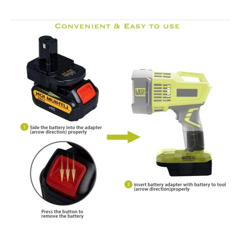 DM18RL Battery Converter Adapter USB DM20ROB For RYOBI Convert For DEWALT 20V For Milwaukee  to 18V  Battery Adapter