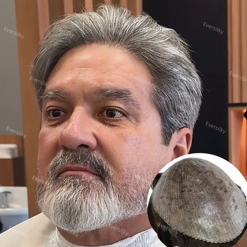 

Натуральная линия роста волос # 1B50 # 1b65 # 1b80 белый серый человеческие волосы капиллярный протез система волос ультратонкая кожа 0,1 мм полный pu мужской парик