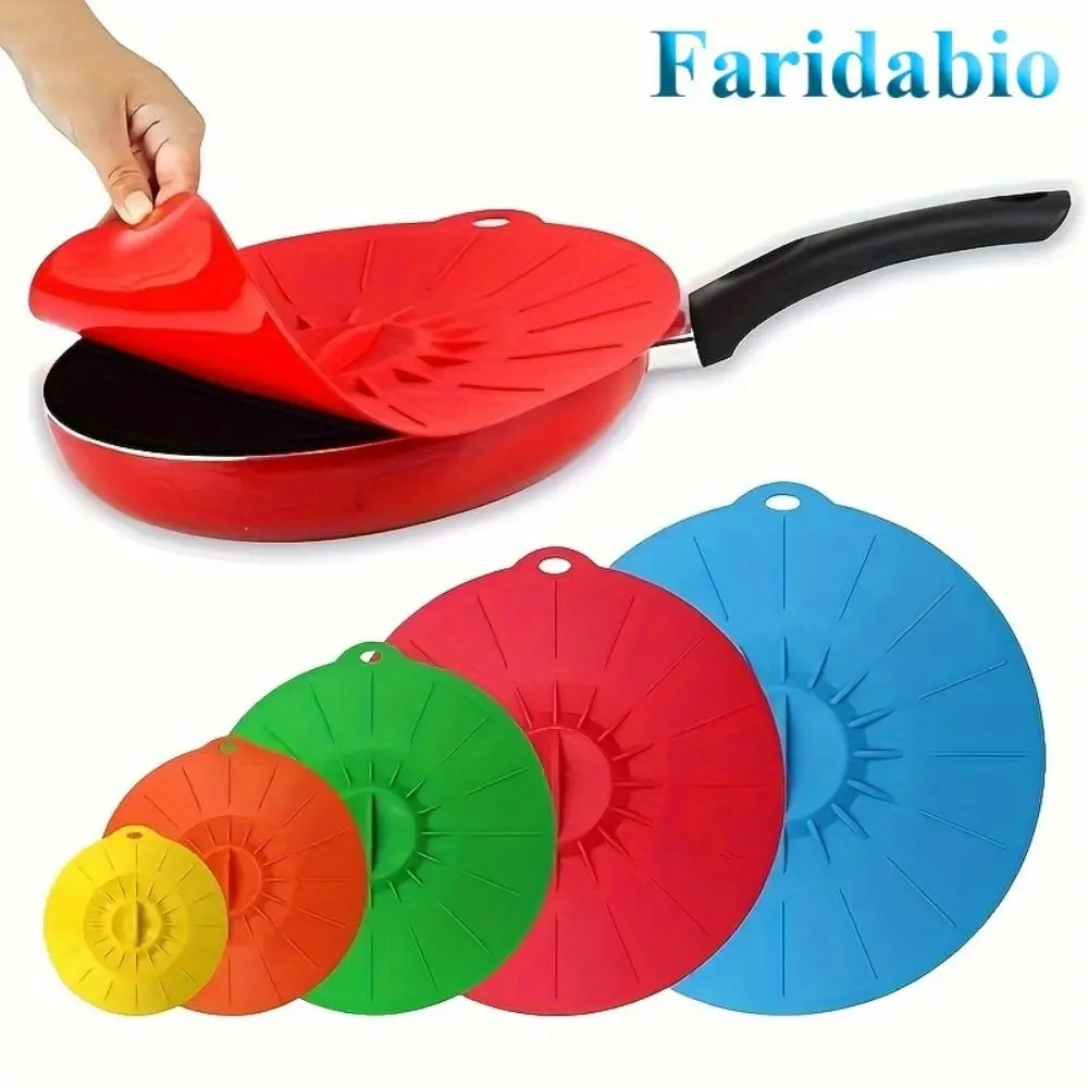 5pcs Heat-Resistant Silicone Bowl Cover Dust-Proof Food Contact Safe Fresh-Keeping Cover Splash-Proof Microwave Safe