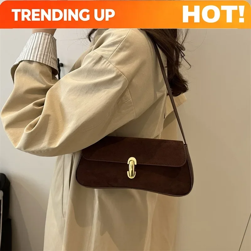 Chic Leather Underarm Bags For Women, Beautiful Fashionable Handbags Shoulder Underarm Bag, Versatile Commuting Casual Handbag
