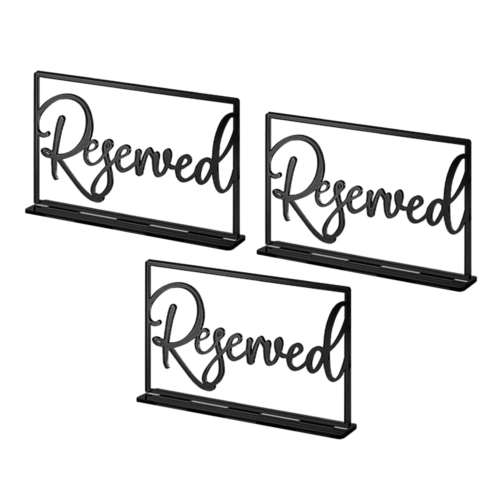 3 Pcs Table Signboard Reserved Seating Signs for Chairs Reservation Tables Family Wedding Office