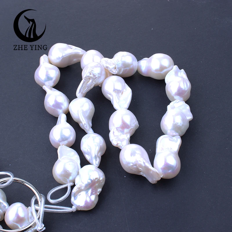 Zhe Ying 7A White Baroque Freshwater Pearl Top Quality Irregular Natural Pearl Beads for Jewelry Making DIY Bracelet Necklace