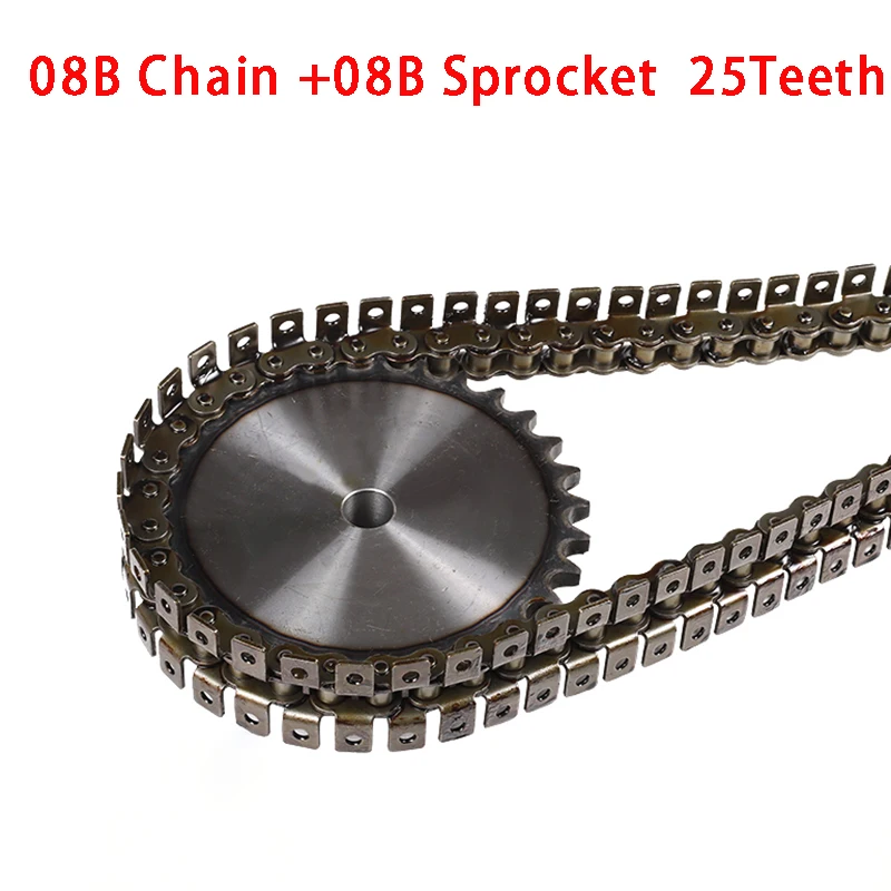 08B-1 Roller Chain Double Single Hole Bent Plate Conveyor Drive Transmission Chain And 08B 25 Teeth Chain Sprocket Gear